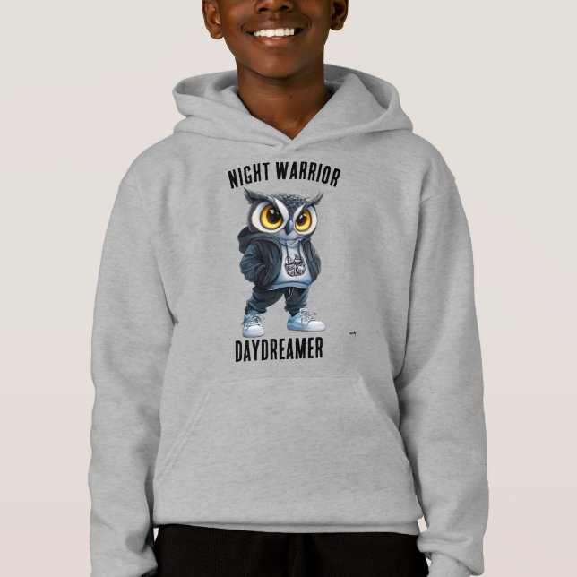 Camiseta Moletom Night Warrior, Daydreamer Owl – Adolescent (Frente)