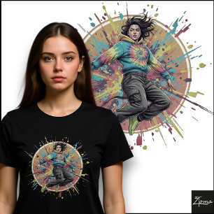 Camiseta Moletom Tie-Dye com Estilo de Grafite