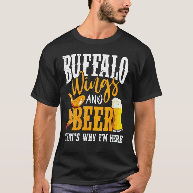 Camiseta Molho de Asa Quente de Frango Frito Asas de Búfala (Frente)