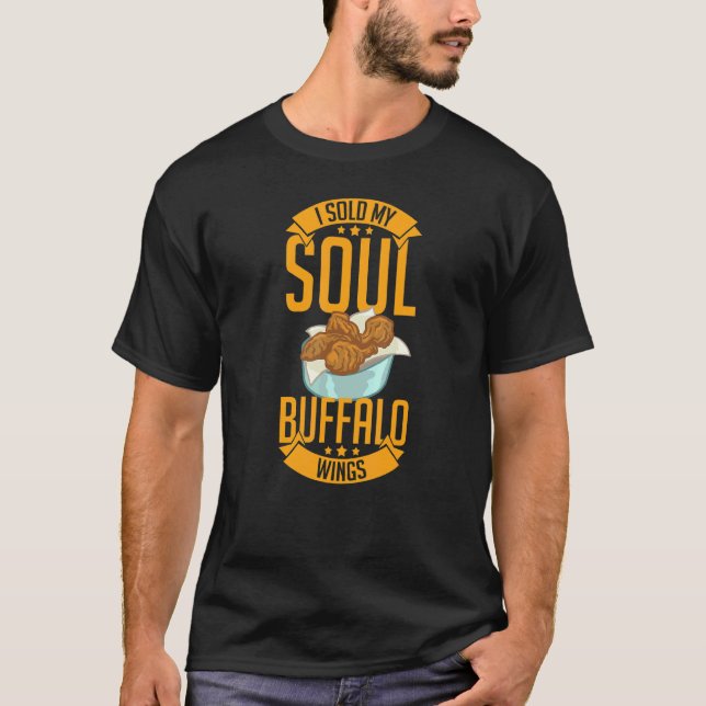 Camiseta Molho de Asa Quente de Frango Frito Buffalo Wings  (Frente)