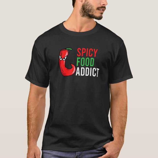 Camiseta Molho de Fogo de Pimenta Louca Quente Viciada em C (Frente)