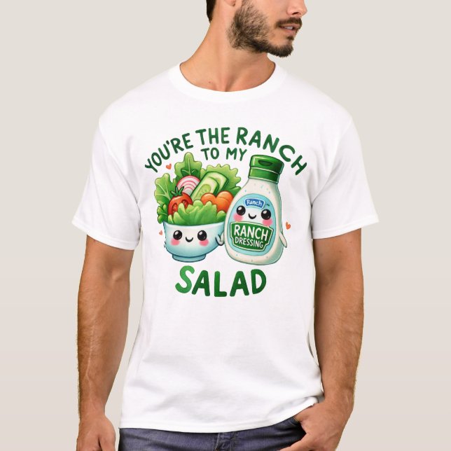 Camiseta Molho de Ranch Kawaii e Arte de Salada (Frente)