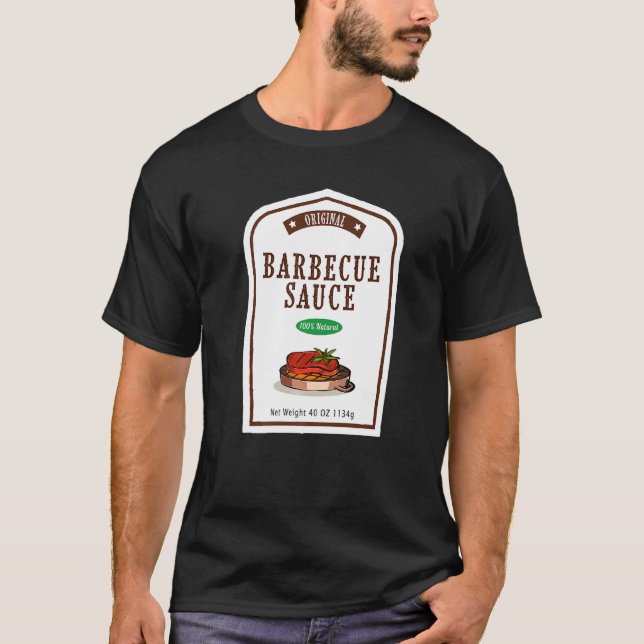 Camiseta Molho Familiar de Barbecue Costume Fácil Halloween (Frente)