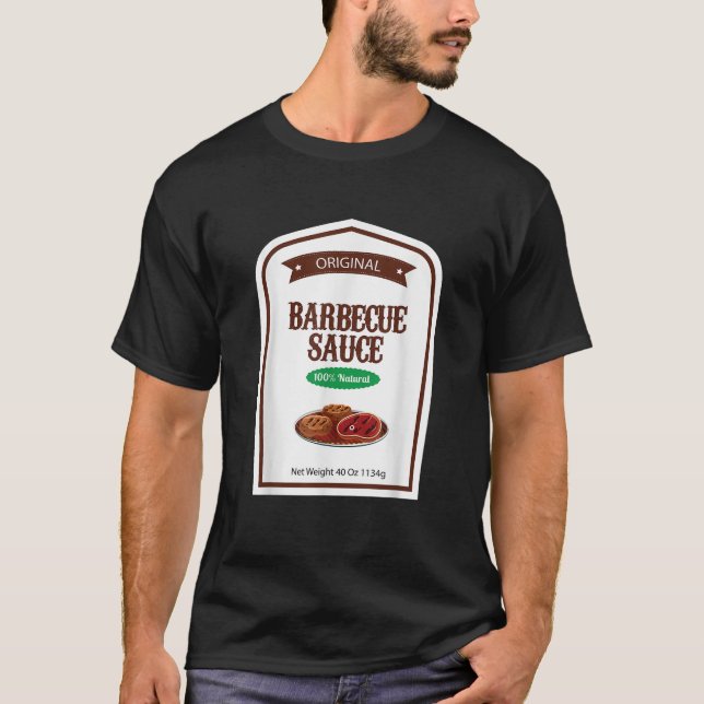 Camiseta Molho Familiar de Barbecue Costume Fácil Halloween (Frente)