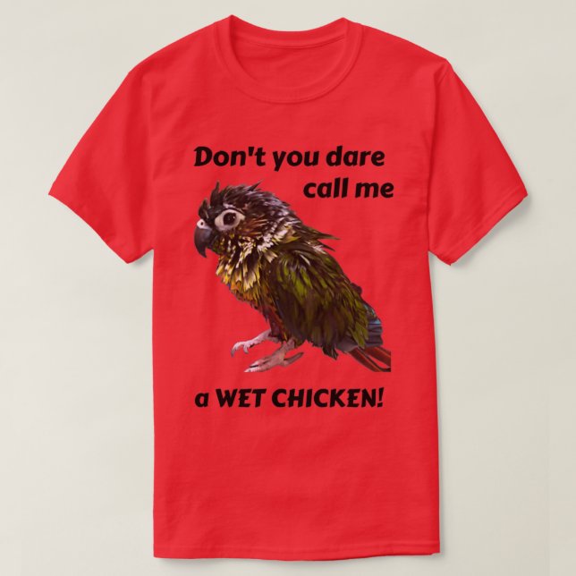Camiseta Molho, Pet Green Cheek Conure - Conure Banhada W (Frente do Design)