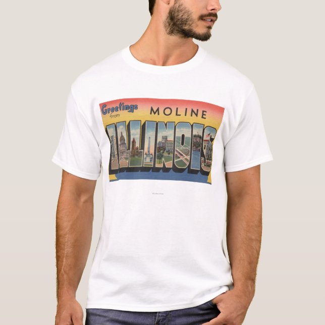 Camiseta Moline, Illinois - grandes cenas da letra (Frente)