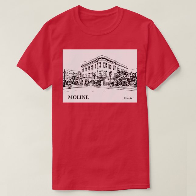 Camiseta Moline Illinois TShirt 2 (Frente do Design)