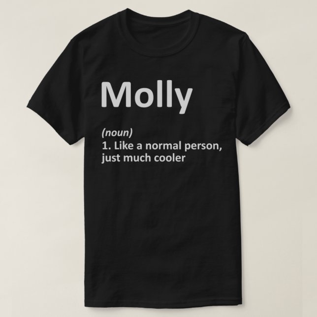 Camiseta MOLLY Definition Personalized Name Funny Birthday  (Frente do Design)