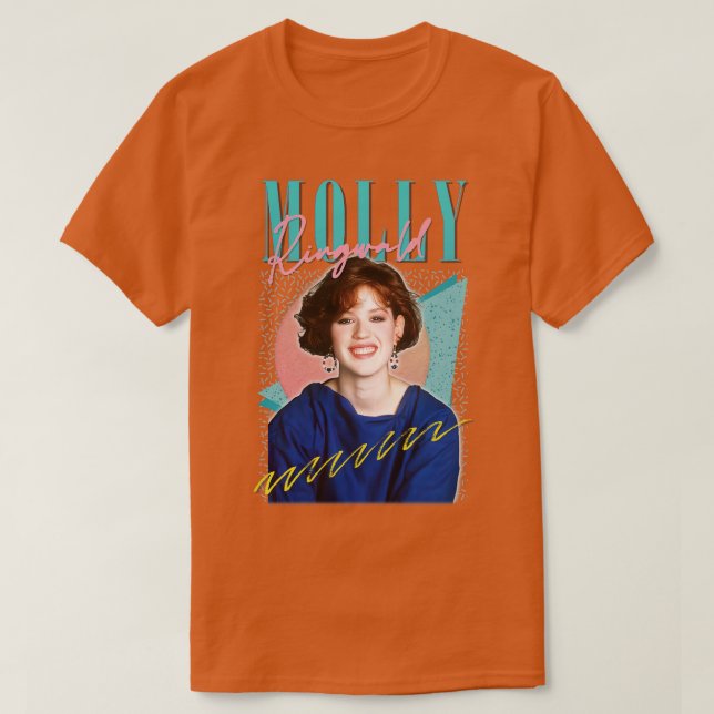 Camiseta Molly Ringwald 80s Design de Arte do Ventilador do (Frente do Design)