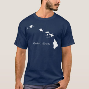 Camiseta Molokai Havaí Com Ilhas Havaianas