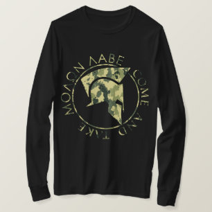 Camiseta Molon Labe Capacete Espartano Camuflagem Militar M