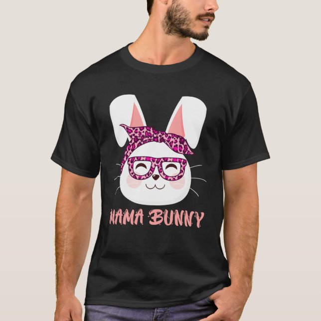 Camiseta Mom Bunny face cool Easter Bunny Happy Easter Moth (Frente)