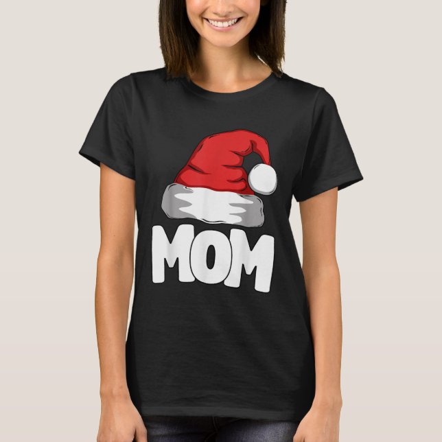 Camiseta Mom Christmas Santa Matching Family  (Frente)
