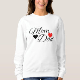 Camiseta Mom & Dad Hearts - Elegant Typography Family Love