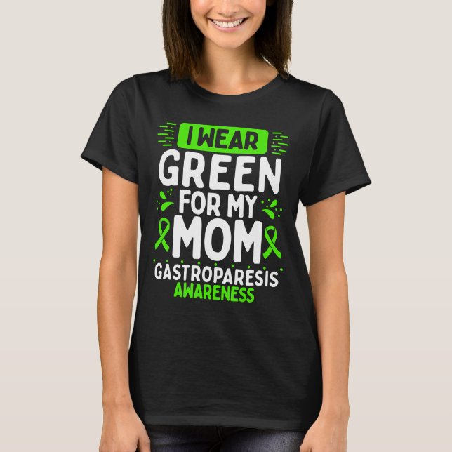 Camiseta Mom Gastroparesis Awareness Mama Green Ribbon (Frente)