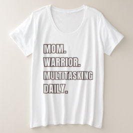 Camiseta Mom Gift 2026 Mom Warrior Multitasking Daily White