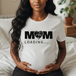 Camiseta Mom Loading Heart Photo Ultrasound Baby Shower