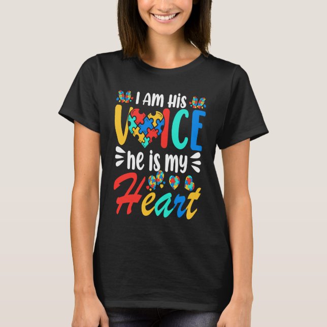Camiseta Mom Mama Autistic Autism Awareness Month Boys Son  (Frente)