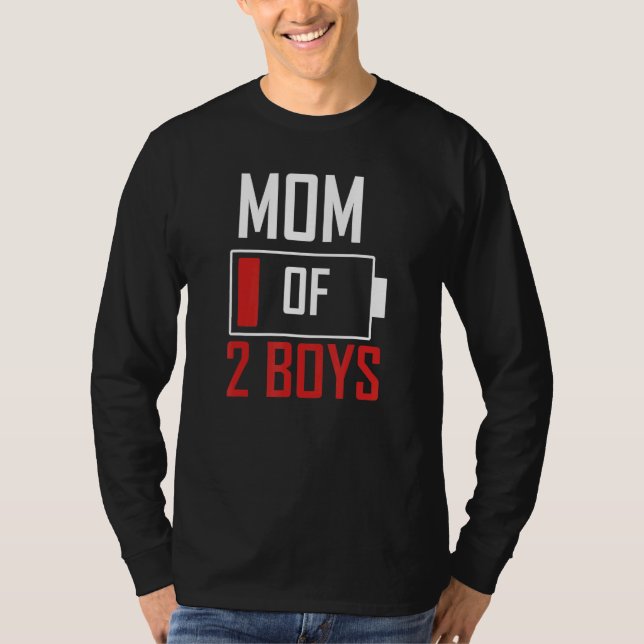 Camiseta mom of 2 boys boy mom  for mom from son husband (Frente)
