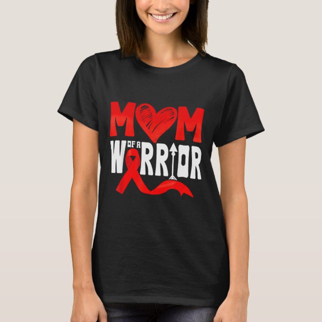 Camiseta Mom Of A Heart Warrior Chd Heart Disease Awareness (Frente)