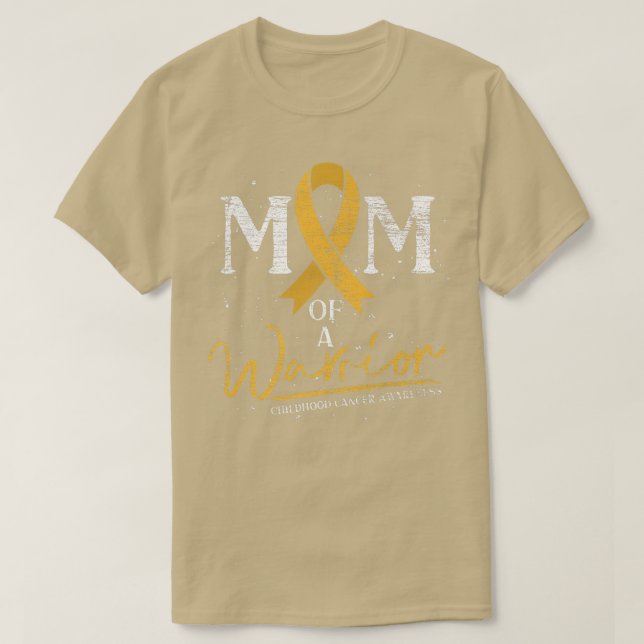 Camiseta Mom Of A Warrior Cancer Fighter Childhood Cancer A (Frente do Design)