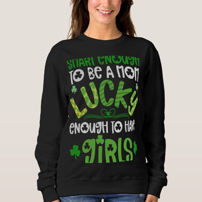 Camiseta Mom Of Girls St Patricks Day  For Girl Mama Lucky  (Frente)