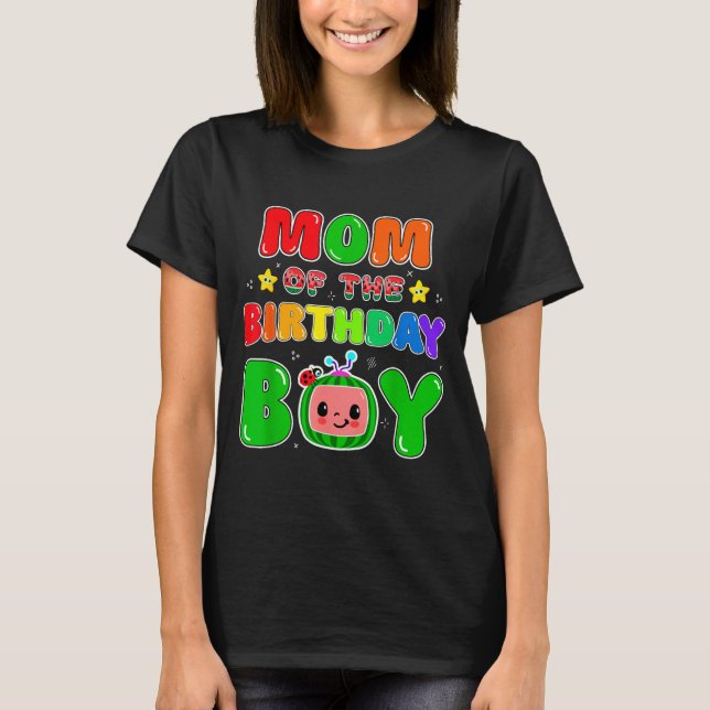 Camiseta Mom Of The Birthday Boy Funny Melon Family Party M (Frente)