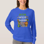 Camiseta Mom of the Wild Three Zoo Birthday Safari Jungle<br><div class="desc">Mom of the Wild Three Zoo Birthday Safari Jungle Animal Gift. Perfect gift for your dad,  mom,  papa,  men,  women,  friend and family members on Thanksgiving Day,  Christmas Day,  Mothers Day,  Fathers Day,  4th of July,  1776 Independent day,  Veterans Day,  Halloween Day,  Patrick's Day</div>