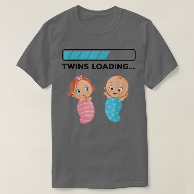 Camiseta Mom Of Twin Pregnancy Twins Loading  (Frente do Design)
