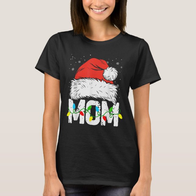 Camiseta Mom Santa Red Plaid Christmas Family Matching (Frente)