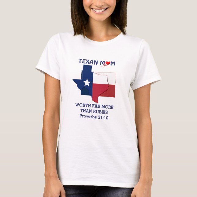 Camiseta MOM TEXANA vale mais do que borracha PROVERBS 31 (Frente)