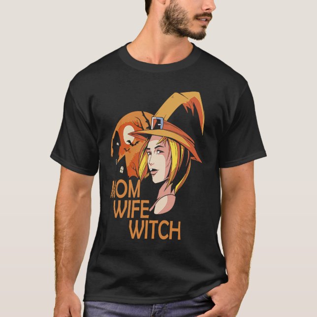 Camiseta Mom Wife Witch (Frente)