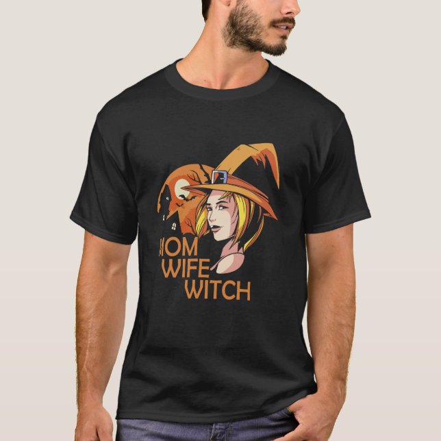 Camiseta Mom Wife Witch (Frente)