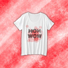 Camiseta MOM WOW preto em vermelho |
