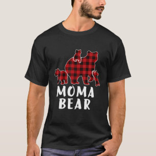 Camiseta Moma Bear 3 Cubs, Natal Mama Ursa Xadrez Pajam