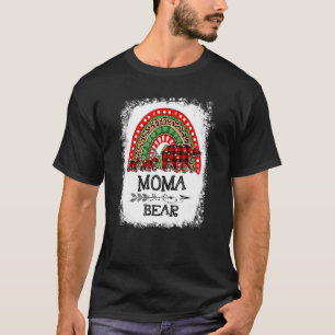 Camiseta Moma Bear Christmas Pajama Red Xadrez Buffalo Para