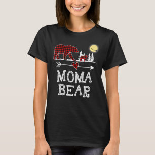 Camiseta Moma Bear Christmas Pajama Red Xadrez Buffalo para