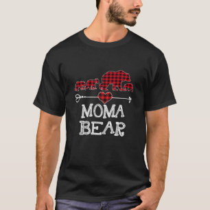 Camiseta Moma Bear Natal Xmas Pajama Xadrez Vermelha Buffal