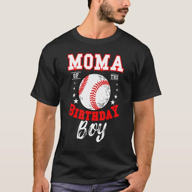 Camiseta Moma Do Garoto Birthday Baseball Theme Bday Celeb (Frente)