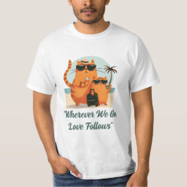 Camiseta Momento de Amor de Gato Viajando