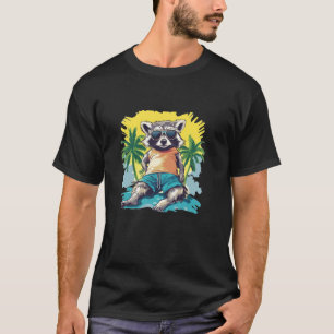 Camiseta Momento de Relaxar com esse Guaxinim Engraçado de