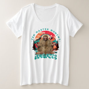 Camiseta Momento do Mestre Zen Bigfoot Arte Retro de Medita
