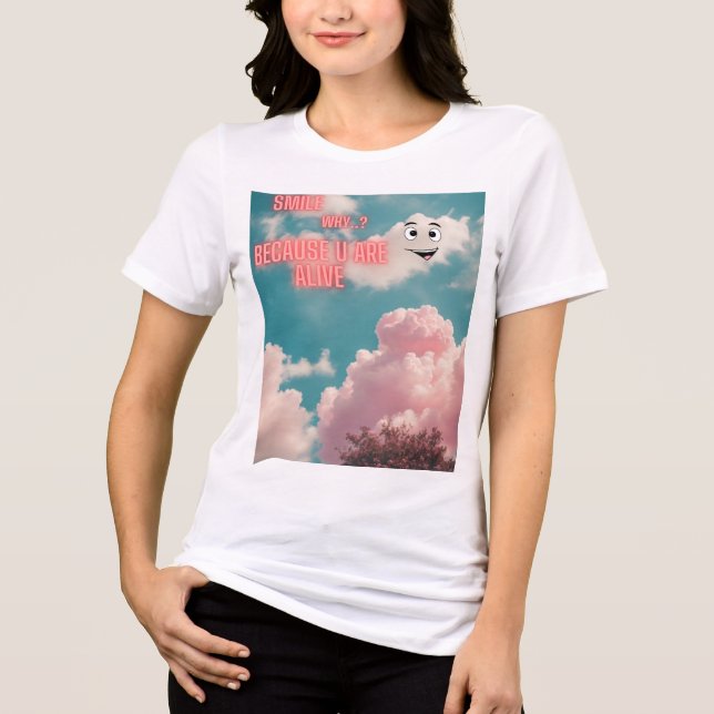 Camiseta "Momentos alegres: Abraçando a Vida com um Sorriso (Frente)