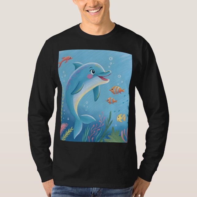 Camiseta Momentos Alegres de Golfinho (Frente)