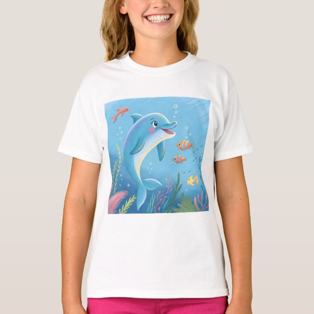 Camiseta Momentos Alegres de Golfinhos (Frente)