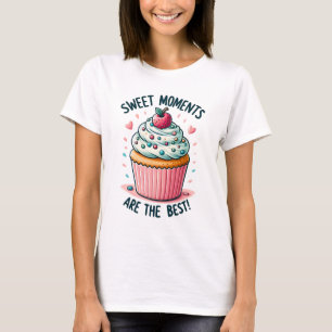 Camiseta Momentos Doces São O Melhor - Cupcake Delicioso