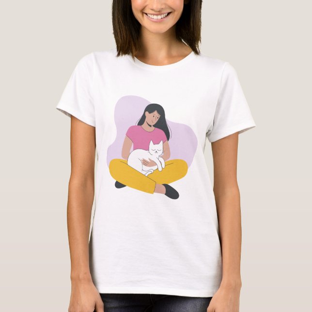 Camiseta Momentos Tranquilos com Meu Gato (Frente)