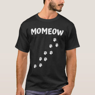 Camiseta Momeow MOm Meow Pegada caminhando em sua MOM Cat