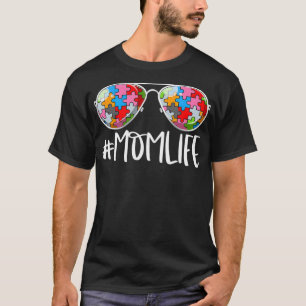 Camiseta Momlife Autism Awareness Aviators Mother Of Autist