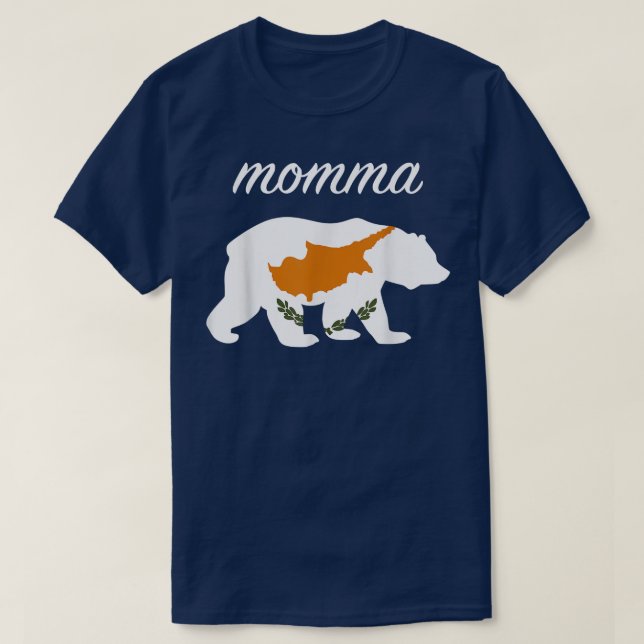 Camiseta Momma Bear Cyprus Flag Roots 1431 (Frente do Design)